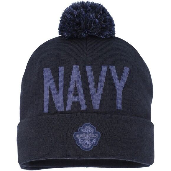 Under Armour Other - NEW Under Armour Naval Academy Midshipmen Navy Cuffed Pom Hat Winter Cap Beanie